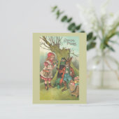 Französischer Osterhase mit Vintager Rohrleitung Feiertagspostkarte (Stehend Vorderseite)