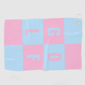 Französischer Pass Pink Checked Golfhandtuch (Horizontal)