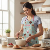 Französischer Patisserie Macaron Kaffeekuchen Pers Schürze