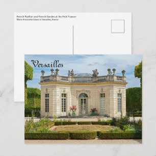 Französischer Pavillon und französischer Garten in Postkarte