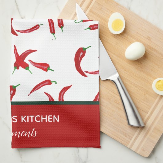 Französischer Personalisierter Wasserfarben, Rot u Geschirrtuch (Viertel Falte)