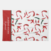 Französischer Personalisierter Wasserfarben, Rot u Geschirrtuch (Horizontal)