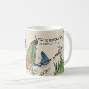 Französischer Pfau Blaue Vogelrose Kakaotasse Kaffeetasse