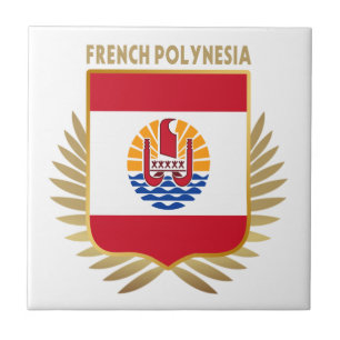 Französischer Polynesien-Flaggenschild Fliese