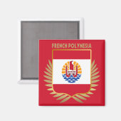 Französischer Polynesien-Flaggenschild Magnet (Vorderseite/Rückseite)