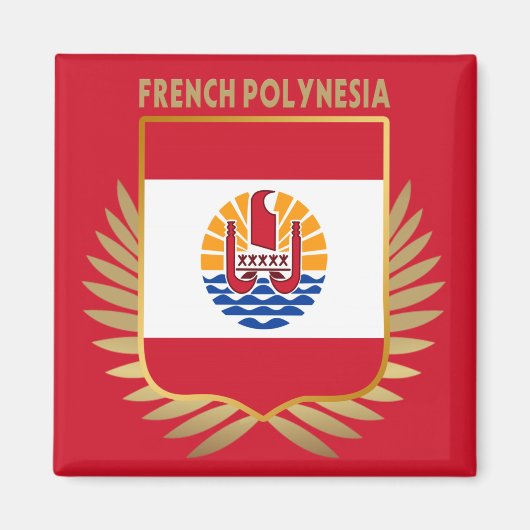 Französischer Polynesien-Flaggenschild Magnet (Vorne)