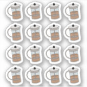 Französischer Presse-Coffee Break Time Functional  Aufkleber (Vorderseite)