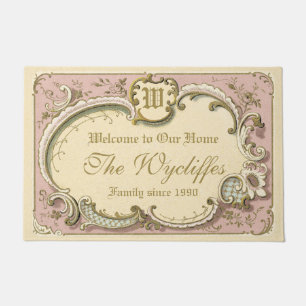 Französischer Rokoko Boudoir Eleganter Rahmen Gol Fußmatte