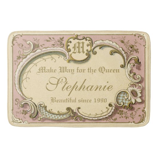 Französischer Rokoko Boudoir Eleganter Rahmen Gold Badematte (Vorderseite)