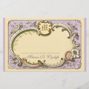 Französischer Rokoko Eleganter Rahmen Antique Gold Briefpapier