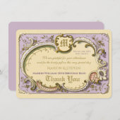 Französischer Rokoko Eleganter Rahmen Antique Gold Dankeskarte (Vorne/Hinten)