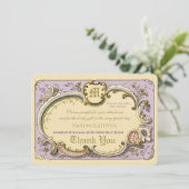 Französischer Rokoko Eleganter Rahmen Antique Gold Dankeskarte (Stehend Vorderseite)