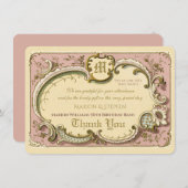 Französischer Rokoko Eleganter Rahmen Antique Gold Dankeskarte (Vorne/Hinten)