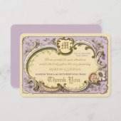 Französischer Rokoko Eleganter Rahmen Antique Gold Dankeskarte (Vorne/Hinten)