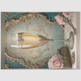 Französischer Rokoko Parisian Champagne Glass Deco Seidenpapier