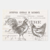 Französischer Rooster Hen Receipt Ephemera Decoupa Geschenkpapier Set (Vorderseite 2)