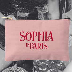 Französischer roter individueller Name in Paris st Zubehörtasche