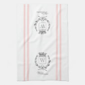 Französischer Sack mit Individuelle Name im rosa V Geschirrtuch (Vertikal)