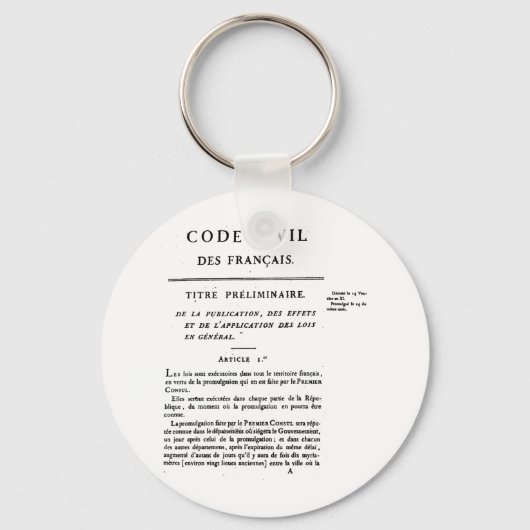 Französischer Schlüsselanhänger für Zivile Codes. (Vorderseite)