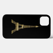 Französischer Schwarz-Gold-Eiffel-Turm Case-Mate iPhone Hülle (Rückseite (Horizontal))