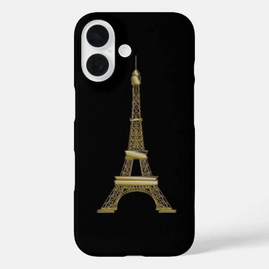 Französischer Schwarz-Gold-Eiffelturm Case-Mate iPhone Hülle (Rückseite)