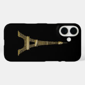 Französischer Schwarz-Gold-Eiffelturm Case-Mate iPhone Hülle (Rückseite (Horizontal))