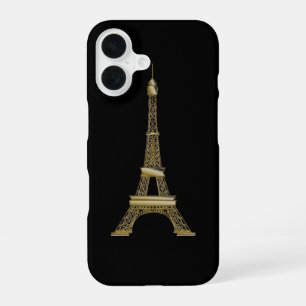 Französischer Schwarz-Gold-Eiffelturm iPhone 16 Hülle