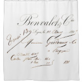 Französischer Script-Duschvorhang in Dark Brown Duschvorhang (Vorderseite)