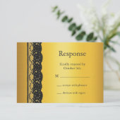 Französischer Spitzenreiter-UAWG in Gold RSVP Karte (Stehend Vorderseite)