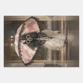 Französischer Standard Poodle Fashion Runway Decou Geschenkpapier Set (Vorderseite)