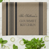 Französischer Stil Streifen Burap Personalisiert K Küchentuch (Gefaltet)