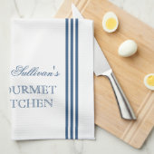 Französischer Stil Streifen Personalisierte Küchen Geschirrtuch (Viertel Falte)