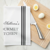 Französischer Stil Streifen Personalisierte Küchen Handtuch (Viertel Falte)