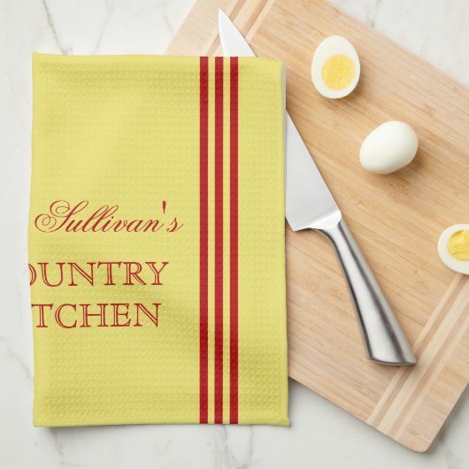 Französischer Stil Streifen Personalisierte Küchen Handtuch (Viertel Falte)