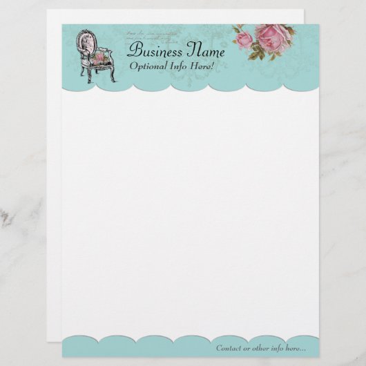 Französischer Stuhl-Buchstabe-Kopf Briefbogen (Vorne/Hinten)