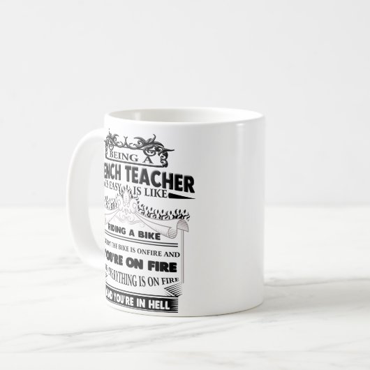 Französischer Teacher Cup Funny Gutes Kaffeetasse (Vorderseite Links)