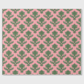 Französischer Teppich Grün und Rosa Geschenkpapier (Flach)