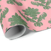 Französischer Teppich Grün und Rosa Geschenkpapier (Rolleneckpunkt)