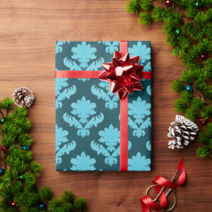 Französischer Teppich Türkis und Dunkel Teal Geschenkpapier
