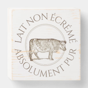 Französischer Text der Vintagen Milchkühe Holzkisten Schild