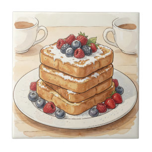 Französischer Toast Beerhaufen-Frühstück Fliese