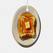 Französischer Toast, Butter und Sirup Frühstück We Ornament Aus Metall (Vorderseite Rechts)