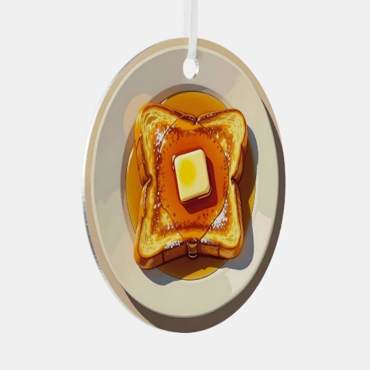 Französischer Toast, Butter und Sirup Frühstück We Ornament Aus Metall (Vorderseite Rechts)