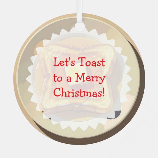 Französischer Toast, Butter und Sirup Frühstück We Ornament Aus Metall (Rückseite)