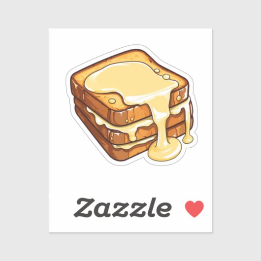 Französischer Toast Cartoon Aufkleber (Blatt)