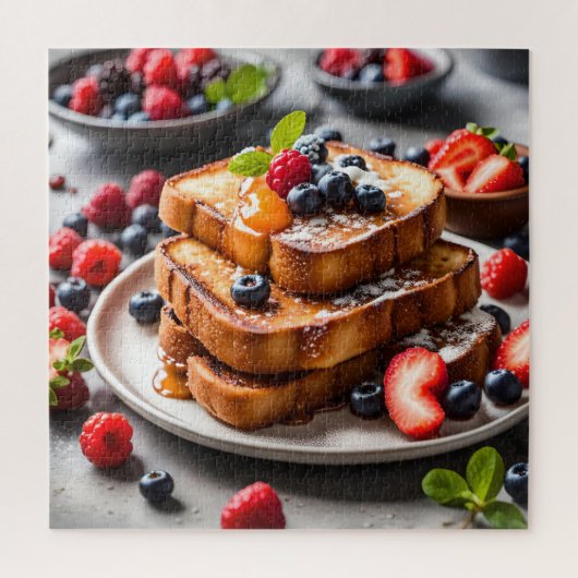 Französischer Toast mit Beeren Puzzle (Vertikal)