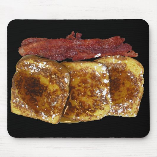 Französischer Toast Schwarz Mousepad (Vorne)
