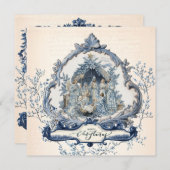 Französischer Toile | Chinoiserie Nativity Feiertagskarte (Vorne/Hinten)