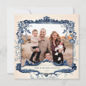 Französischer Toile | Chinoiserie Nativity Feiertagskarte (Rückseite)