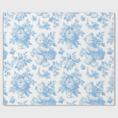 Französischer Toile-Floral-Bär Geschenkpapier (Flach)